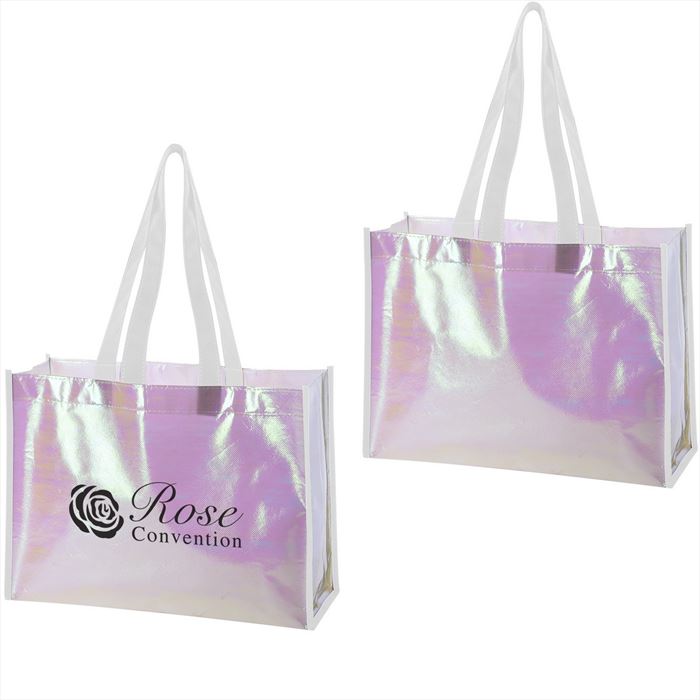 JH3349 Mini Pearl Laminated Non-Woven Tote Bag with Custom Imprint